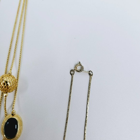 Assorted Bundle of Costume Jewelry Necklaces Rings Stick Pen Gold Metal Art Deco - Picture 11 of 15